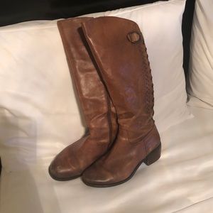 Arturo Chiang Cognac Leather Riding Boots